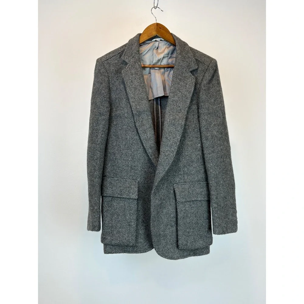 Ron Chereskin Sport Coat Men Medium Grey Tweed Wool Single Button Blazer Vintage